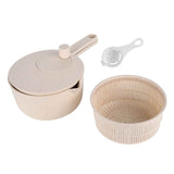 Salad Spinner Fruit Vegetable Dryer Strainer Sifter Manual Vegetables Rice Washing Tool for Kitchen SuppliesBeige In Australia - Darrahopens