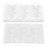 Multi Grid Silicone Ice Bar Mold Heat Resistant Ice Cream Making Mold Kitchen DIY Tool(3Grid Bear Shape ) In Australia - Darrahopens