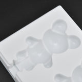 Multi Grid Silicone Ice Bar Mold Heat Resistant Ice Cream Making Mold Kitchen DIY Tool(3Grid Bear Shape )