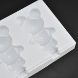 Multi Grid Silicone Ice Bar Mold Heat Resistant Ice Cream Making Mold Kitchen DIY Tool(3Grid Bear Shape )