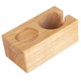 2‑Hole Wooden Tamper Base Natural Wood Color External Durable Tamping Station Handle Stand for Coffee Shop Home In Australia - Darrahopens