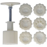 50g HandPress Mooncake Mold Cake Dessert Biscuits Making Mold DIY Baking Tool with 6 Round Stamps In Australia - Darrahopens
