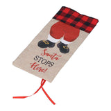 Christmas Santa Grid Design Champagne Bottle Cover Bag Sleeve Christmas Gifts for PartyRed Black Grid In Australia - Darrahopens
