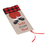 Christmas Santa Grid Design Champagne Bottle Cover Bag Sleeve Christmas Gifts for PartyRed Black Grid In Australia - Darrahopens