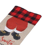 Christmas Santa Grid Design Champagne Bottle Cover Bag Sleeve Christmas Gifts for PartyRed Black Grid