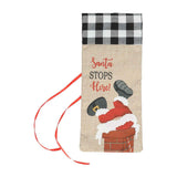 Christmas Santa Grid Design Champagne Bottle Cover Bag Sleeve Christmas Gifts for PartyBlack White Grid In Australia - Darrahopens