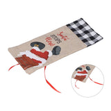 Christmas Santa Grid Design Champagne Bottle Cover Bag Sleeve Christmas Gifts for PartyBlack White Grid