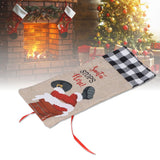 Christmas Santa Grid Design Champagne Bottle Cover Bag Sleeve Christmas Gifts for PartyBlack White Grid