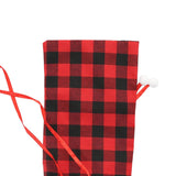 Square Grid Design Wine Bottle Cover Wine Bottle Sweater Bag for Home Christmas Party Home BarRed Black Grid