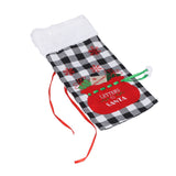 Square Grid Design Wine Bottle Cover Wine Bottle Sweater Bag for Home Christmas Party Home BarBlack White Grid