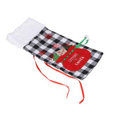 Square Grid Design Wine Bottle Cover Wine Bottle Sweater Bag for Home Christmas Party Home BarBlack White Grid