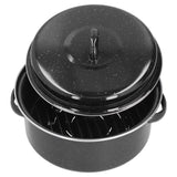 Oval Roaster Enamel Oval Roaster Excellent Heating for Barbucue and Sweet Potato Black for Family