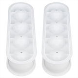 2Pcs 4 Grids Food Grade Ice Cubes Mold Whiskey Ice Ball Making Mold Tray for Home Bar