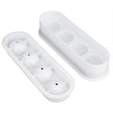 2Pcs 4 Grids Food Grade Ice Cubes Mold Whiskey Ice Ball Making Mold Tray for Home Bar