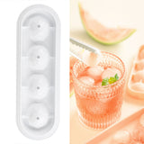 2Pcs 4 Grids Food Grade Ice Cubes Mold Whiskey Ice Ball Making Mold Tray for Home Bar