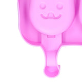 2Pcs 3 Grid Silicone Ice Cream Mold with Lid Rabbit Shaped Mold for Summer Home Kitchen
