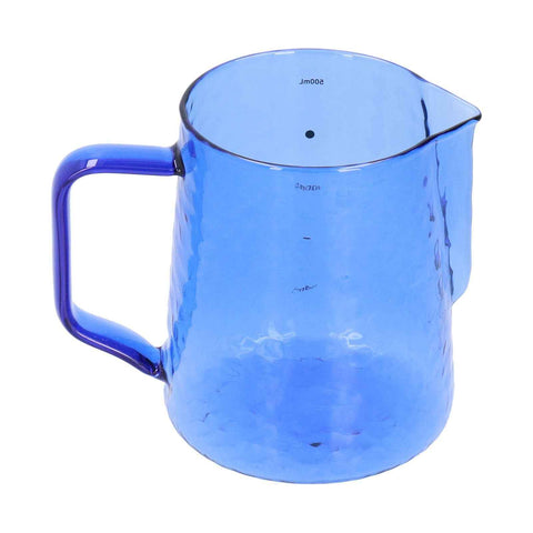 500ml Milk Frothing Pitcher Multipurpose Borosilicate Glass Milk Jug for Coffee Milk BeverageBlue In Australia - Darrahopens