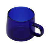 350ml Glass Coffee Cup Crystal Coffee Mug with Handle High Temperature Resistance for Home and CafeBlue