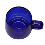 350ml Glass Coffee Cup Crystal Coffee Mug with Handle High Temperature Resistance for Home and CafeBlue