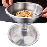 Stainless Steel Plate 304 Food Grade Material Stainless Steel Rounded Deepen Dish for Eating22cm/8.7in