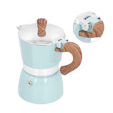 150ML Practical Aluminum Coffee Maker Octagonal Moka Coffee Pot for Home Office Kitchen ApplianceLake Blue In Australia - Darrahopens