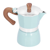 150ML Practical Aluminum Coffee Maker Octagonal Moka Coffee Pot for Home Office Kitchen ApplianceLake Blue
