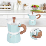 150ML Practical Aluminum Coffee Maker Octagonal Moka Coffee Pot for Home Office Kitchen ApplianceLake Blue