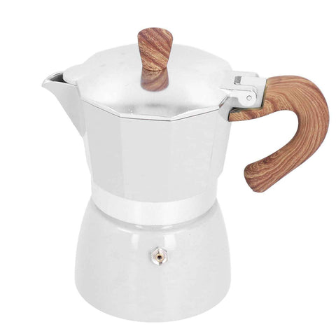 150ML Practical Aluminum Coffee Maker Octagonal Moka Coffee Pot for Home Office Kitchen ApplianceMilky White In Australia - Darrahopens