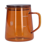 500ml Heat Resistant Coffee Server with Wooden Lid Household Tea Kettle for Home OfficeBrown