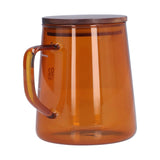 500ml Heat Resistant Coffee Server with Wooden Lid Household Tea Kettle for Home OfficeBrown