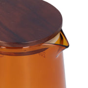 500ml Heat Resistant Coffee Server with Wooden Lid Household Tea Kettle for Home OfficeBrown