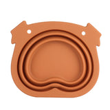 600ml Collapsible Dog Bowl Brown Durable Multifunctional Foldable Portable Dog Bowl for Hiking Camping