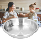 Deep Plate Stainless Steel Heavy Duty Salad Soup Serving Dish Tableware for Home Kitchen24cm