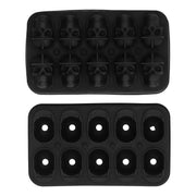 10 Grids Ice Cube Mold Silicone Black Professional Skull Ice Cube Mold for Halloween Home Bar In Australia - Darrahopens