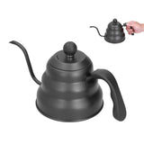 PTFE Stainless Steel Tea Pot Coffee Kettle Gooseneck Spout Pour Over Coffee Maker Drip Kettle Black1.2L