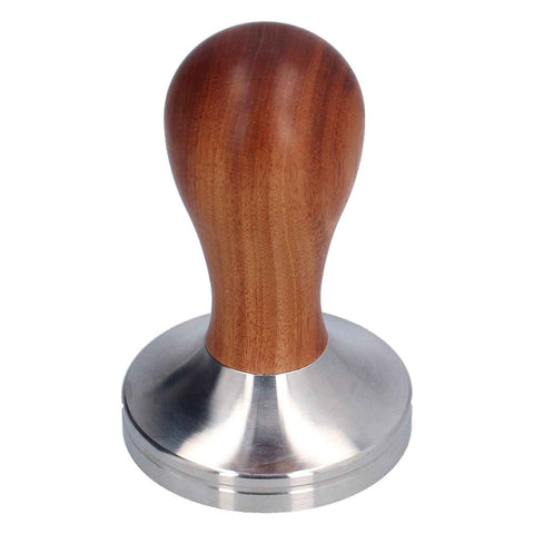58mm Flat Base Coffee Tamper Manual Stainless Steel Coffee Powder Pressing Hammer with Wood Handle In Australia - Darrahopens