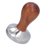 58mm Flat Base Coffee Tamper Manual Stainless Steel Coffee Powder Pressing Hammer with Wood Handle In Australia - Darrahopens