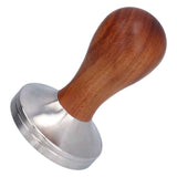 58mm Flat Base Coffee Tamper Manual Stainless Steel Coffee Powder Pressing Hammer with Wood Handle In Australia - Darrahopens