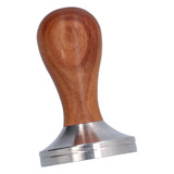 58mm Flat Base Coffee Tamper Manual Stainless Steel Coffee Powder Pressing Hammer with Wood Handle In Australia - Darrahopens