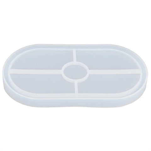 DIY Silicone Mold Oval Crystal Epoxy Resin Tea Coaster Mold for Home Kitchen Bakery