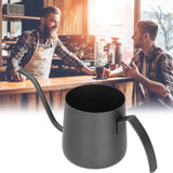 304 Stainless Steel PTFE Gooseneck Kettle with Inner Scale Pour Over Coffee Pot for Home250ml Black