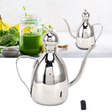 Stainless Steel Oil Can Portable High Water Tightness Stainless Steel Oil Can for Kitchen0.5L
