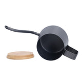 350ml Stainless Steel Coffee Pot Long Narrow Spout Manual Coffee Making Kettle with Bamboo Lid