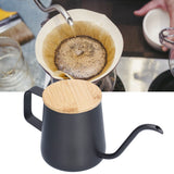 350ml Stainless Steel Coffee Pot Long Narrow Spout Manual Coffee Making Kettle with Bamboo Lid