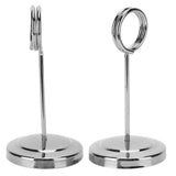 Table Number Holder Stainless Steel Durable Fade Resistant Lightweight Picture Clip for Hotel Restaurant10.5cm Silver