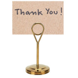 Table Number Holder Stainless Steel Durable Fade Resistant Lightweight Picture Clip for Hotel Restaurant10.5cm Gold