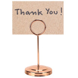 Table Number Holder Stainless Steel Durable Fade Resistant Lightweight Picture Clip for Hotel Restaurant10.5cm Rose Gold