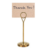 Table Number Holder Stainless Steel Durable Fade Resistant Lightweight Picture Clip for Hotel Restaurant15.5cm Gold
