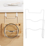 Wrought Iron Cabinet Door Mount Pot Lid Organizer Cutting Board Holder Kitchen Cookware Storage
