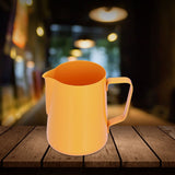 600ml Stainless Steel Frothing Pitcher Milk Coffee Frothing Jug with Pointed Spout for HomeOrange